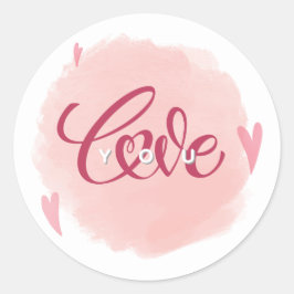 Romantische sticker, Love You Ronde Sticker