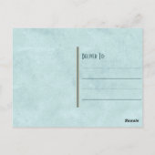 Romantische  stijl Blue Seashell Briefkaart (Achterkant)