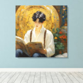 Romantische stijl kunst van het lezen van jongens canvas afdruk (Insitu (Houten vloer))