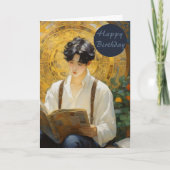 Romantische  stijl kunst van het lezen van jongens kaart (Voorkant)