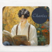 Romantische stijl kunst van het lezen van jongens muismat (Voorkant)