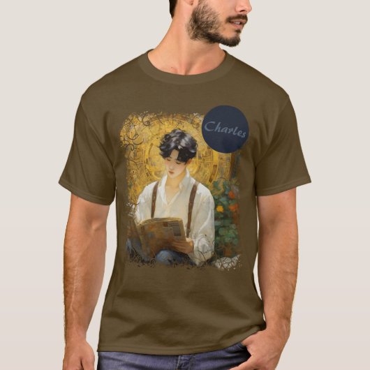 Romantische stijl kunst van het lezen van jongens t-shirt (Voorkant)
