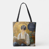 Romantische  stijl kunst van het lezen van jongens tote bag (Achterkant)