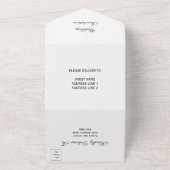 Romantische stijlvolle foto bruiloft all in one uitnodiging (Buitenkant)