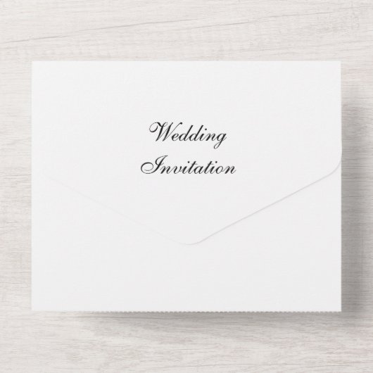 Romantische stijlvolle foto bruiloft all in one uitnodiging (Achterkant)