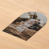 Romantische stijlvolle script overlay foto bruilof acryl uitnodigingen (Laagn)