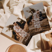 Romantische stijlvolle script overlay foto bruilof kaart