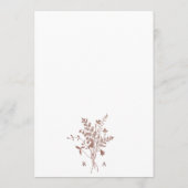 Romantische Stof Rose Botanische Trouwdag Menu (Achterkant)