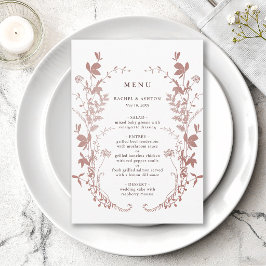Romantische Stof Rose Botanische Trouwdag Menu