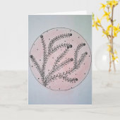 Romantische Stof Roze Cirkelkaart Kaart (Gele Bloem)