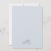 Romantische Stofblauwe Bruiloft Kaart (Achterkant)