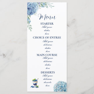 Romantische Stofblauwe Hortensia Watercolor Bruilo Menu
