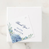 Romantische Stofblauwe Hortensia Waterverf Bruilof Bedankjes Labels (In situ)