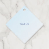 Romantische Stofblauwe Hortensia Waterverf Bruilof Bedankjes Labels (Achterkant)