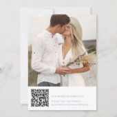 Romantische Stofblauwe Lijn Kunst Bloemige Bruilof Save The Date (Achterkant)