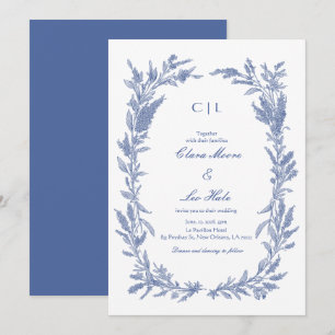 Romantische Stofblauwe Wreath van Wilde Bloemen Br Kaart