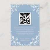 Romantische  stoffige blauw-witte RSVP-kaart Informatiekaartje (Voorkant)