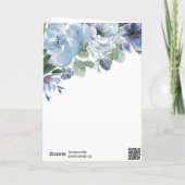 Romantische stoffige blauwe bloem bruidsfeestfeest bedankkaart (Achterkant)