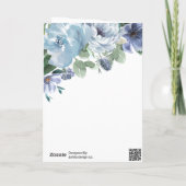 Romantische stoffige blauwe bloem bruiloftsfeest  bedankkaart (Achterkant)