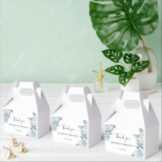 Romantische stoffige blauwe bloemen Bedankt bruilo Bedankdoosjes