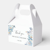 Romantische stoffige blauwe bloemen Bedankt bruilo Bedankdoosjes (Achterkant)