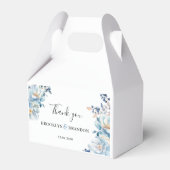 Romantische stoffige blauwe bloemen Bedankt bruilo Bedankdoosjes (Voorkant Zijde)