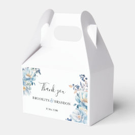 Romantische stoffige blauwe bloemen Bedankt bruilo Bedankdoosjes