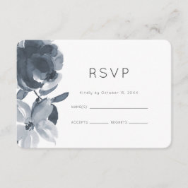 Romantische stoffige blauwe bloemige trouw-RSVP RSVP Kaartje
