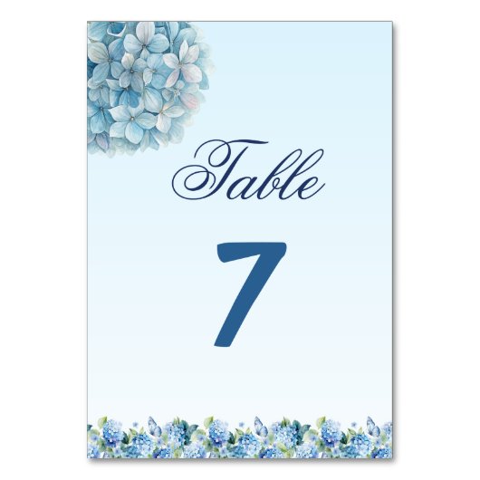 Romantische stoffige blauwe Hydrangea watercolor b Kaart (Voorkant)