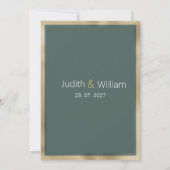 Romantische stoffige groene gouden roos bloemige R Kaart (Achterkant)