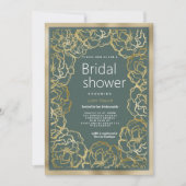 Romantische stoffige groene gouden roos flora Brui Kaart (Voorkant)