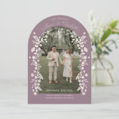 Romantische stoffige Lavendel Bloemenboog Save the Kaart (Staand voorkant)