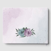 romantische stoffige paarse en blauwe bloemen brui gastenboek (Achterkant)