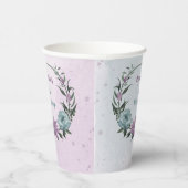 Romantische stoffige paarse en blauwe bloemen papieren bekers (Rechts)