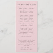 Romantische Stofrose Pioen Moderne Lijst Programmakaart (Achterkant)