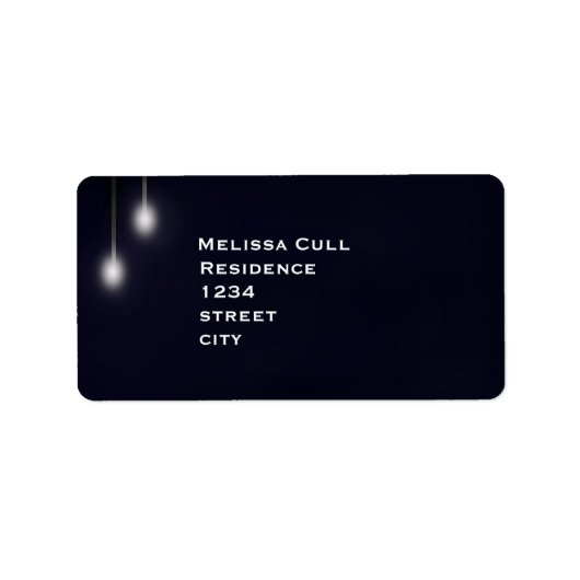 Romantische straat licht blauw retour adres label (Voorkant)