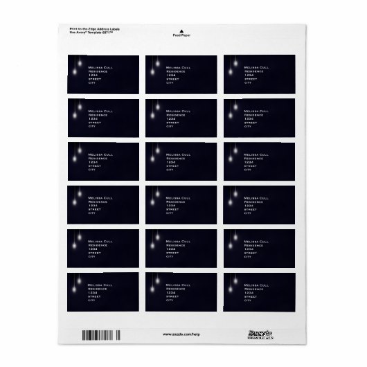 Romantische straat licht blauw retour adres label (Full Sheet)