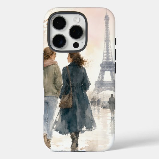 Romantische straatscène uit Parijs print Case-Mate iPhone Case (Achterkant)