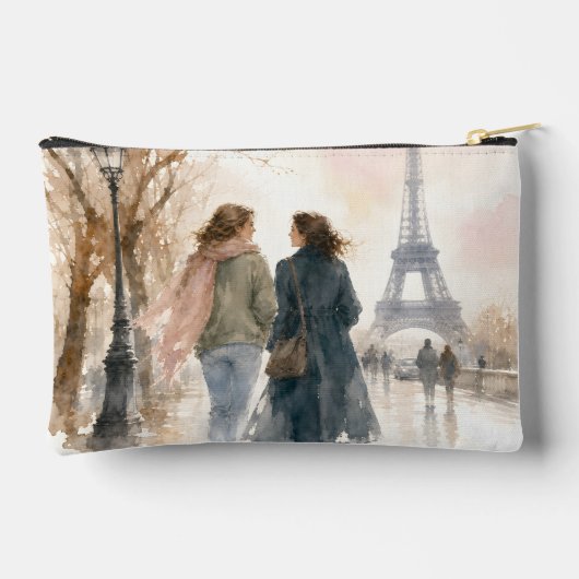 Romantische straatscène van Parijs print Etui (Achterkant)