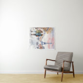 Romantische straatscène van Parijs print Wandkleed (In Situ (horizontaal))