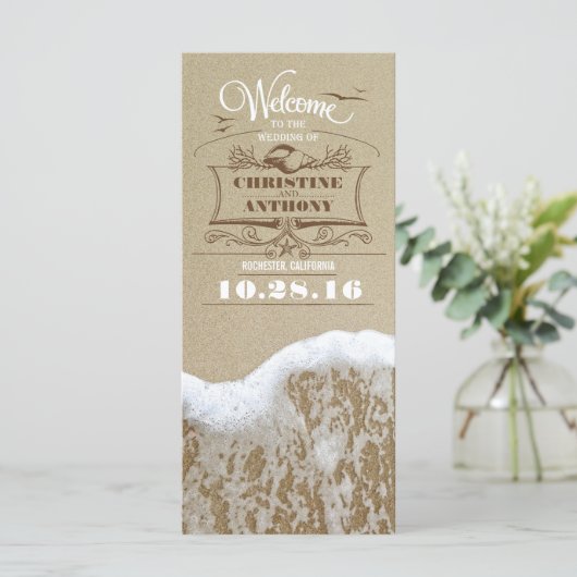 Romantische strand bruiloft programma's met zee sc (Staand voorkant)