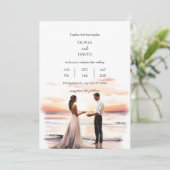 Romantische strand Elopement Ocean Sunset Bruiloft Kaart (Staand voorkant)