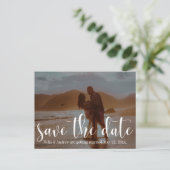 Romantische strand foto typografie 30 Save the Dat Aankondigingskaart (Staand voorkant)