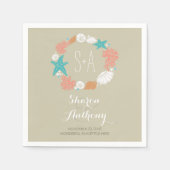 Romantische Strand Schatten Trouwpapier Servetten (Voorkant)