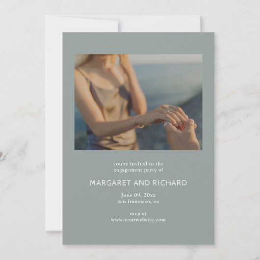 Romantische strand verloving partij uitnodiging (Achterkant)