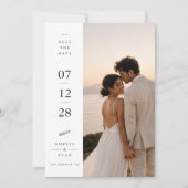 Romantische strand zonsondergang Save the Date Huw (Voorkant)