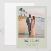 Romantische strandfoto save the date (Voorkant / Achterkant)