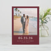 Romantische strandfoto save the date (Staand voorkant)