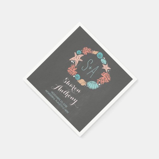 Romantische Strandkrans Trouwpapier Servetten (Hoek)