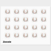 Romantische strik Floral Baby shower Monogram Ronde Sticker (Vel)